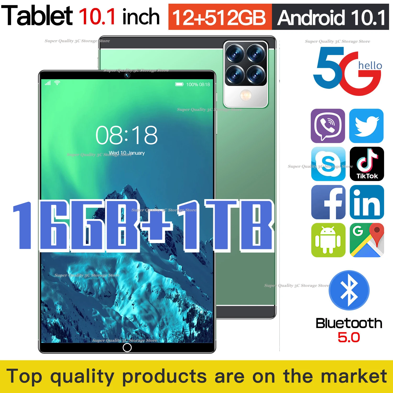 2023 Новые Оригинальные 11-Дюймовые Планшеты Android 12-16 ГБ оперативной памяти 1T ROM с двумя Sim-картами 4G/5G LTE Телефонный звонок Bluetooth WiFi GPS Google Планшетный ПК