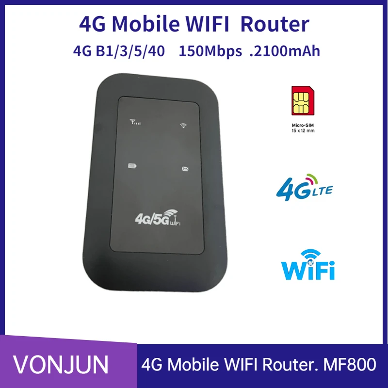 MF800 4G Универсальный карманный WiFi-роутер, мобильная точка доступа, беспроводной разблокированный модем со слотом для sim-карты Mifi